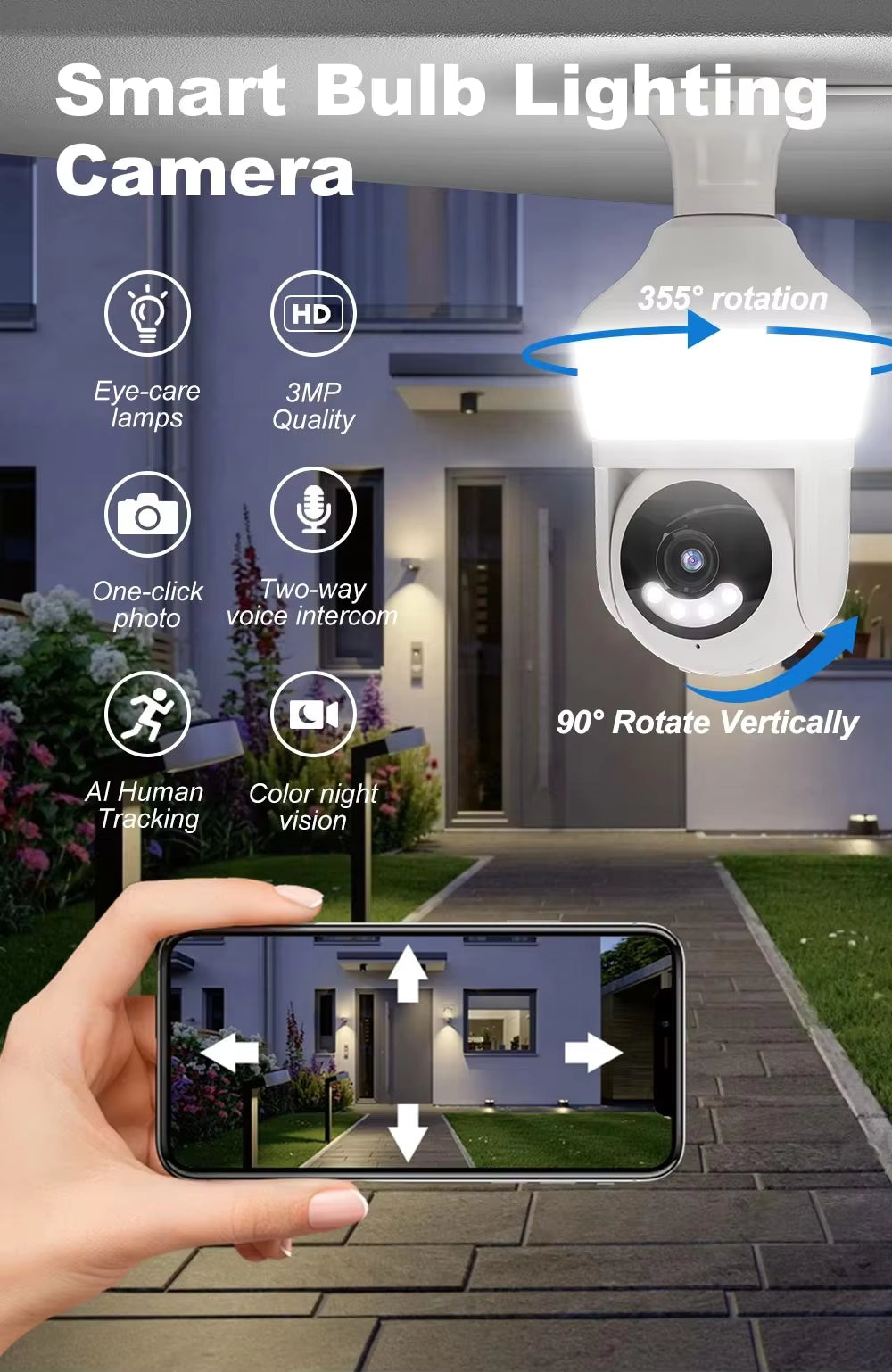 UrbanIQ Bulb Vision | 360° HD Wireless Light Bulb Security Camera