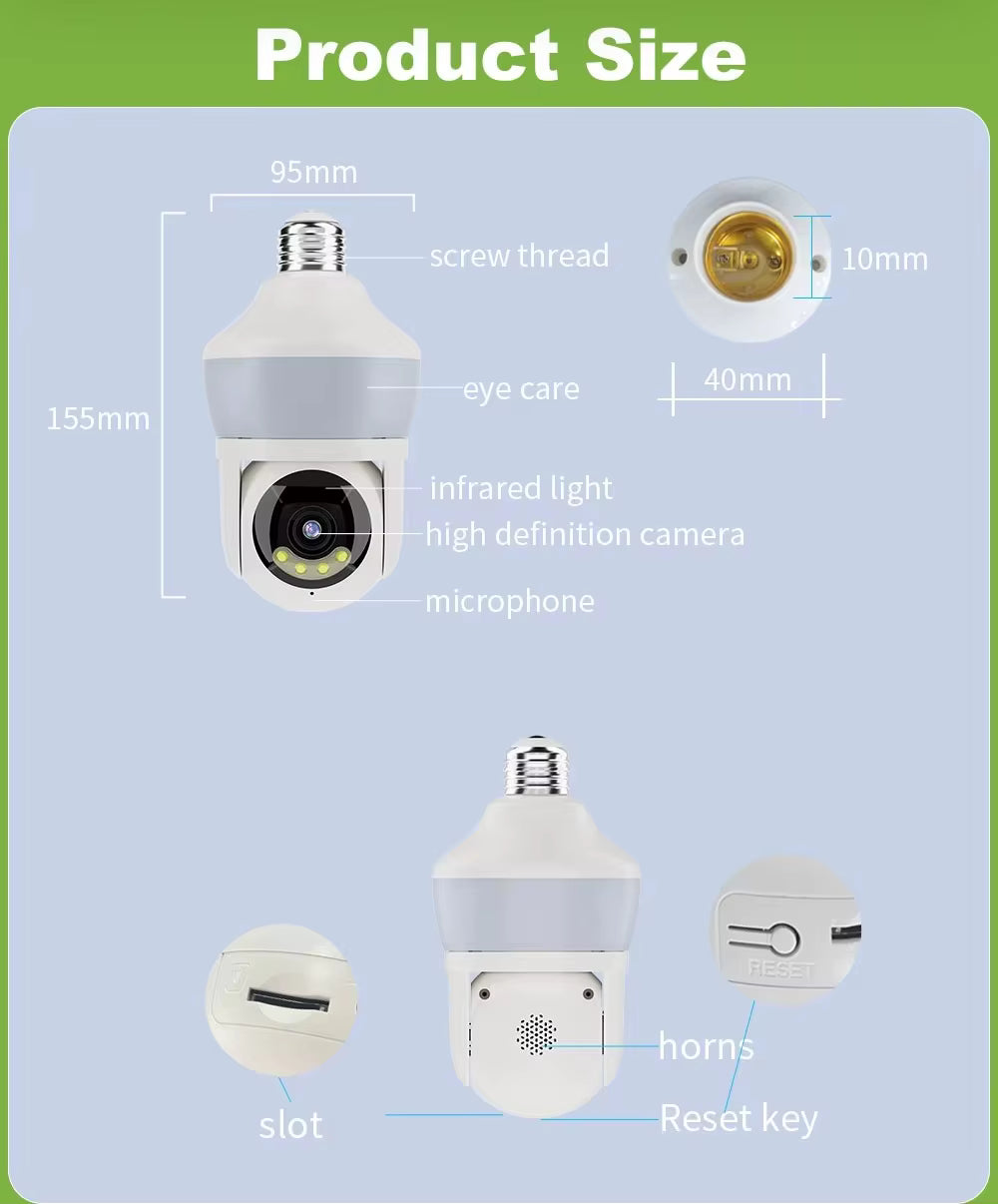 UrbanIQ Bulb Vision | 360° HD Wireless Light Bulb Security Camera